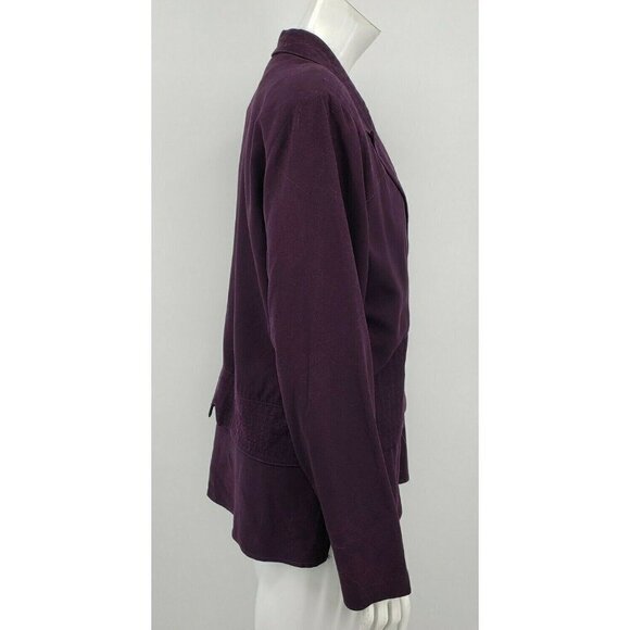 IC Collection Jacket and Tank Top Womens Medium Burgundy Plum Purple I.C. 2 PC - Picture 4 of 9